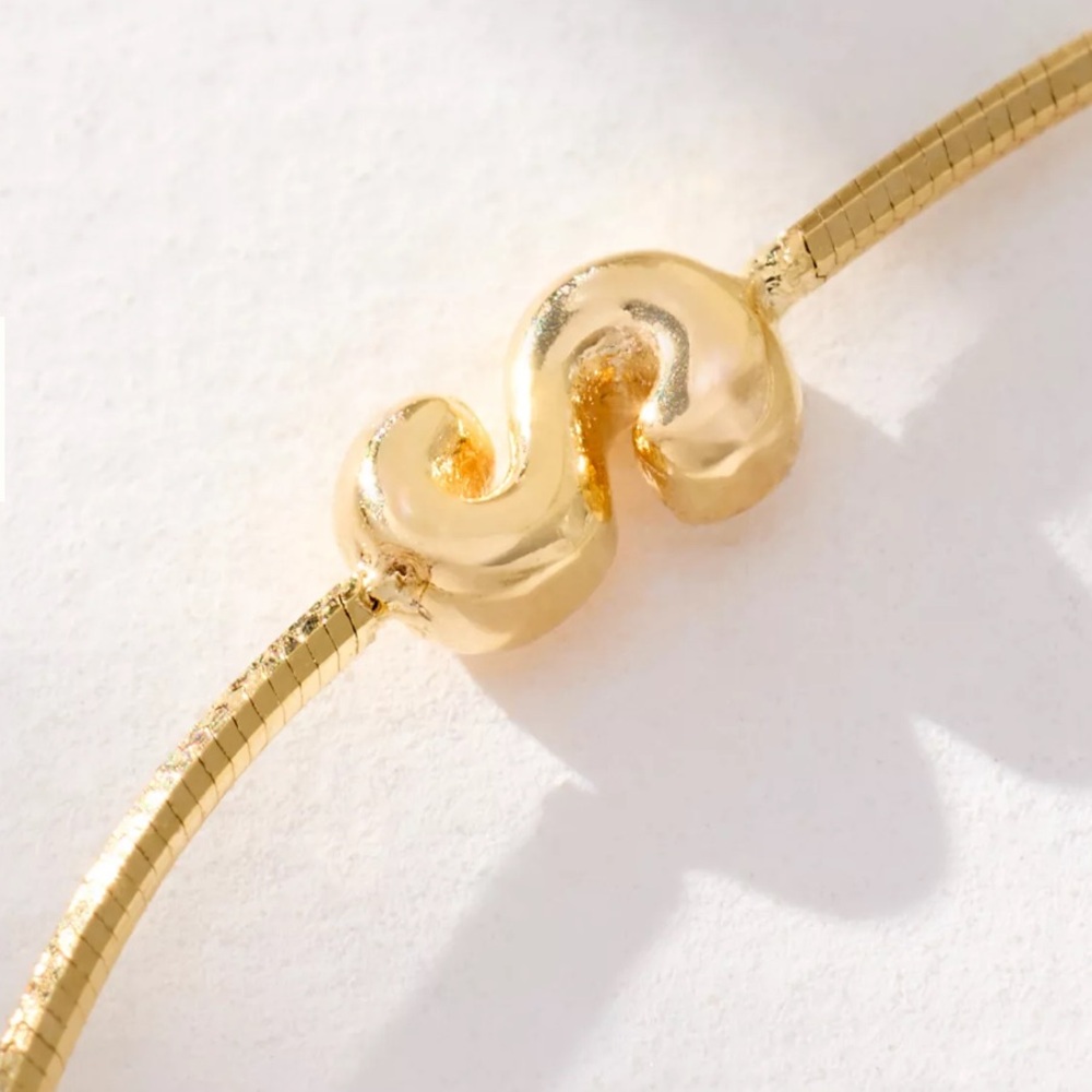 Anthropologie Gold Initial “S” Necklace